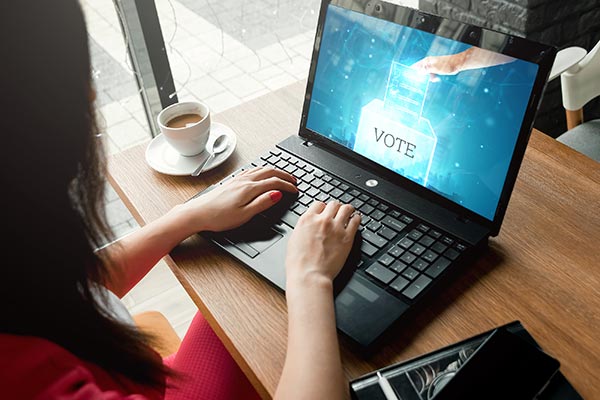 Lady working on laptop